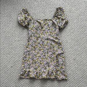 Floral Kids Dress with Puff Sleeves